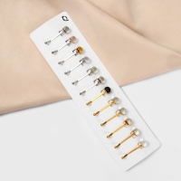 Зажим для платка &laquo;Хрусталь&raquo; шарик, цвет МИКС (неделимая фасовка 12 шт., цена за шт.)