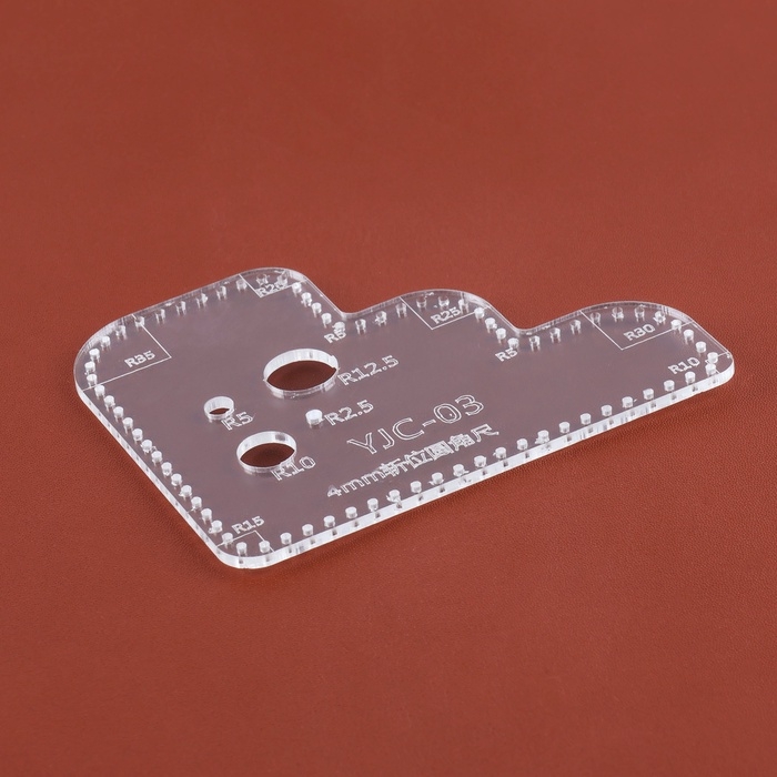 Линейка радиусная, для кожи, шаг 4 мм, акриловая, R5 - 35, S3 Линейка радиусная, для кожи, шаг 4 мм, акриловая, R5 - 35, S3