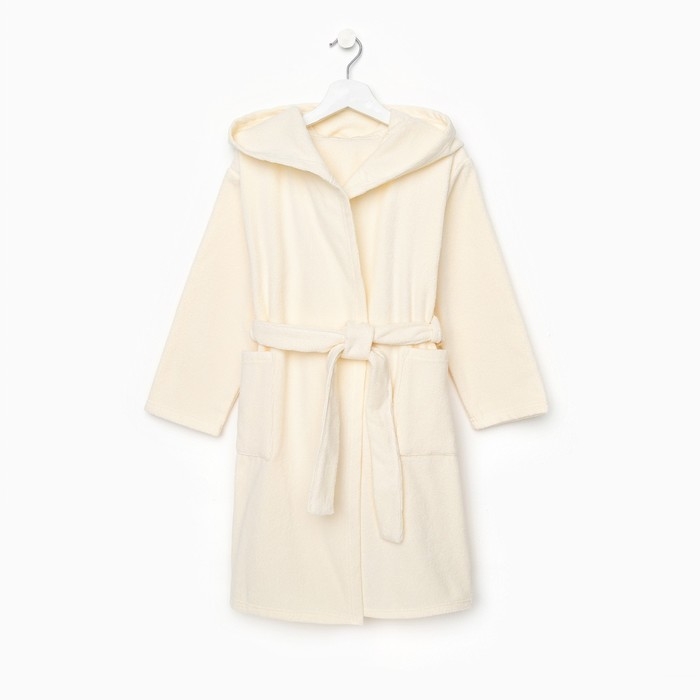Халат махровый детский "Follow me" р-р 32 (110-116 см), бежевый
