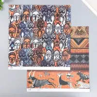 Бумага для скрапбукинга двусторонняя "Африка" плотность 180 гр 30,5х32 см
