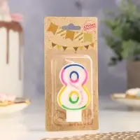 Свеча для торта &laquo;Цифра 8&raquo;, 7 см