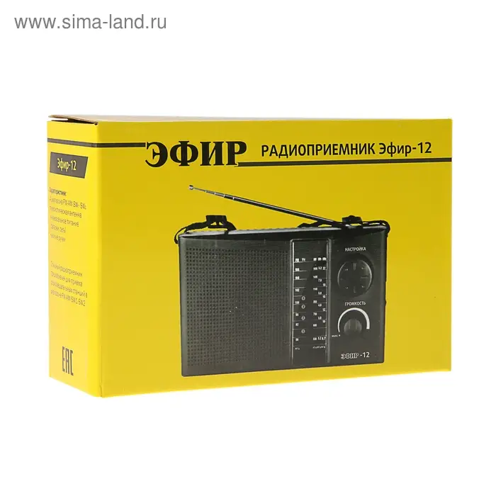 Радиоприемник "Эфир-12", FM 64-108 МГц, 220 В