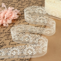 Кружево капроновое, 40 мм &times; 10 &plusmn; 1 м, цвет молочный