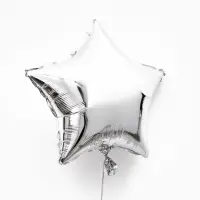 Воздушные шары фольгированные 18" "Звезда" цвет серебро,  набор 5 штук