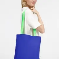Шопер B4, синий с зелеными ручками