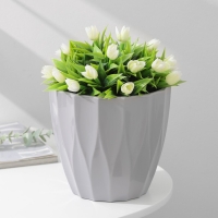 Кашпо для цветов со вставкой &laquo;Флюте&raquo;, 3 л, цвет серый