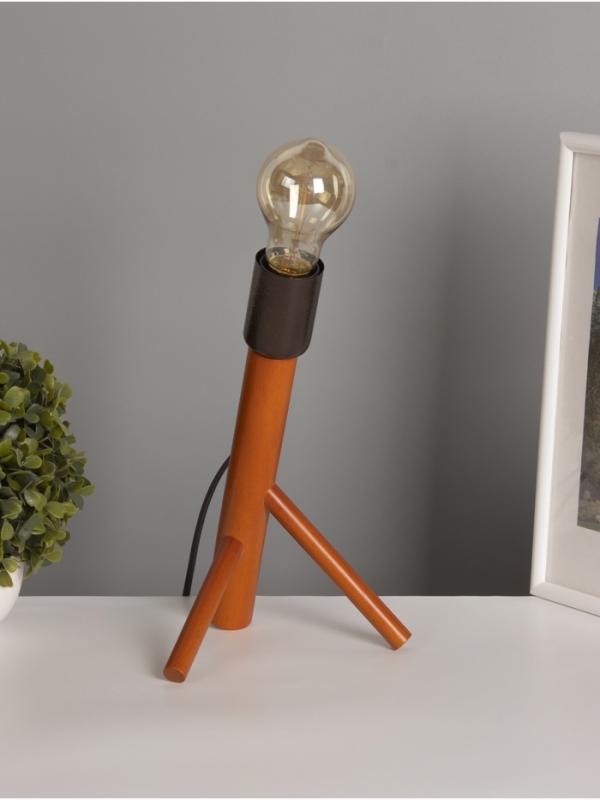 Лампа настольная BayerLux ЭКО "Рокет" 1х40Вт Е27 коричневый 15х17х26см