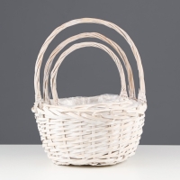 Набор корзин &laquo;Вьюнок&raquo;, 3 шт, 30&times;14,5/36 см, 24&times;12,5/31 см, 19,5&times;10,5/25,5 см, ива