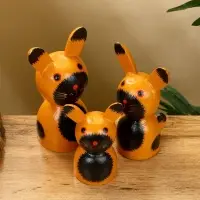 Набор сувенирный &laquo;Котики&raquo;, h=14 см, h=13 см, h=10 см, дерево, рыжий