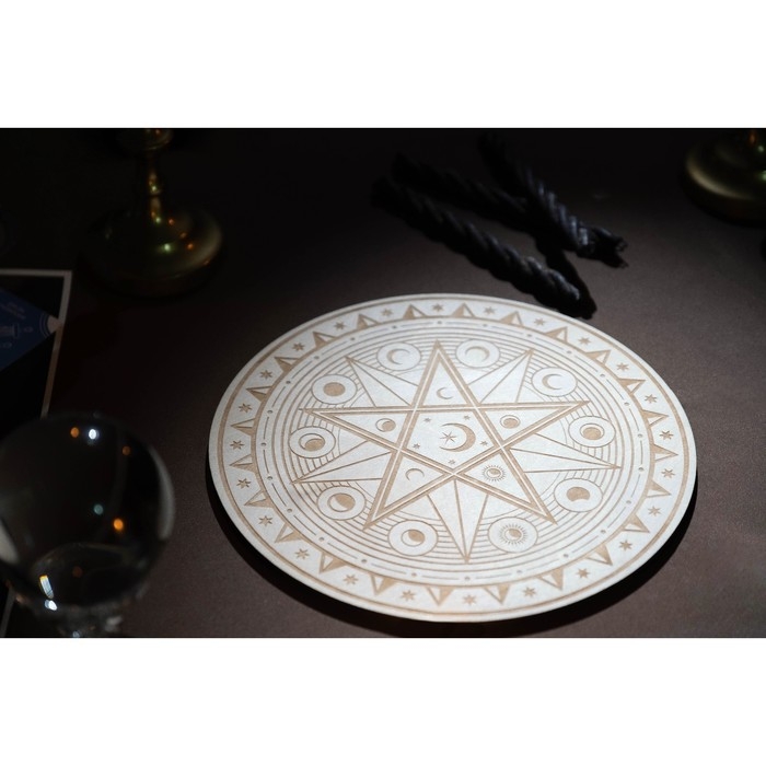 Алтарь для ритуалов &laquo;Магическая звезда&raquo;, деревянный, D=24 см