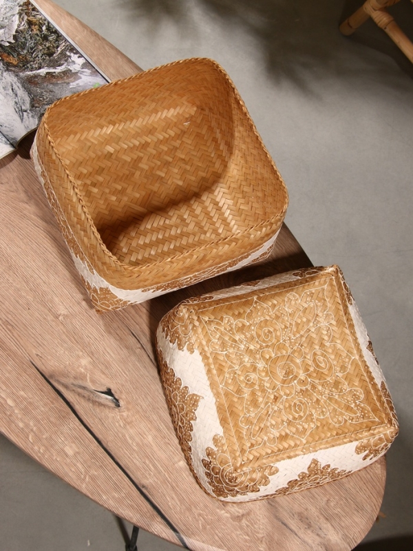 Корзинка плетеная "Манадо" бамбук 30х30х19 см, светлая