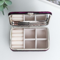 Шкатулка кожзам для украшений "Мелкие квадратики. Фиолет" 6х7х12 см Шкатулка кожзам для украшений "Мелкие квадратики. Фиолет" 6х7х12 см