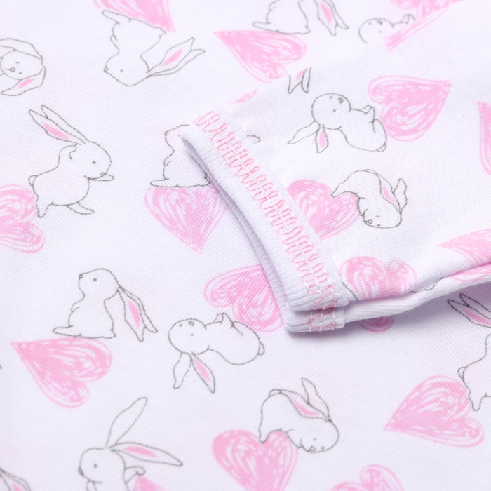 Боди детское с длинным рукавом, цвет белый/зайки, рост 62