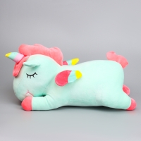 Мягкая игрушка &laquo;Единорог&raquo;, с пледом, 50 см, цвет зелёный