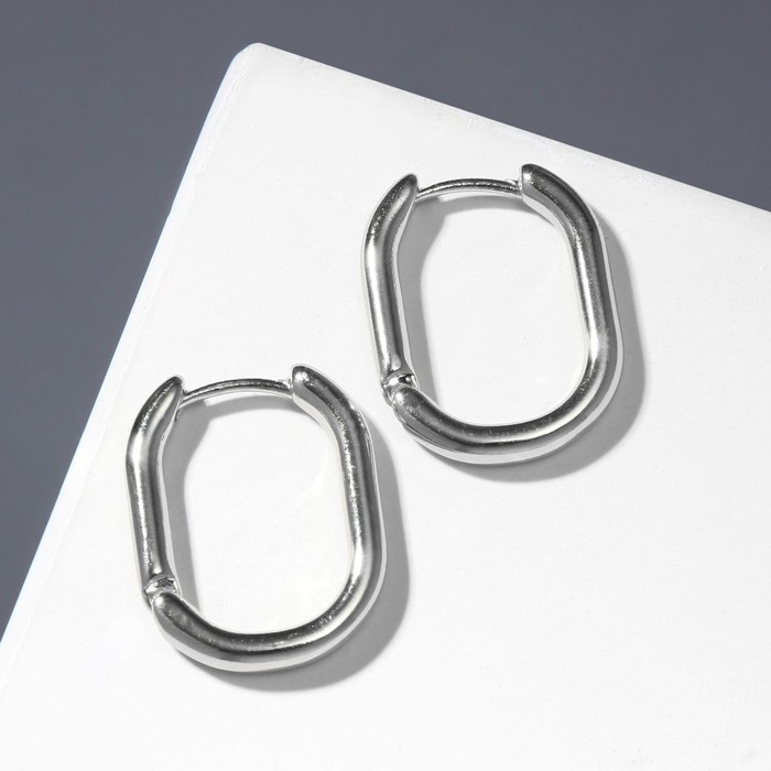 Серьги металл &laquo;Полукруг&raquo; закрытие, цвет серебро