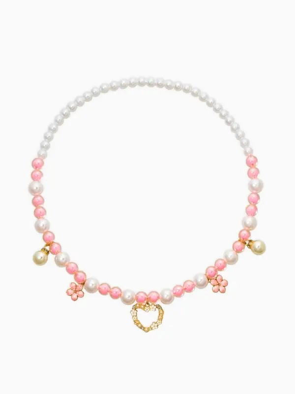 Набор детских украшений "Выбражулька" нежность, 4 предмета: клипсы, кольцо, бусы, браслет