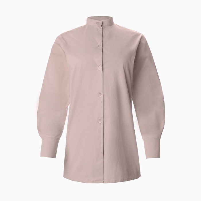 Рубашка женская удлиненная MINAKU: Casual Collection цвет серо-розовый, р-р 42 Рубашка женская удлиненная MINAKU: Casual Collection цвет серо-розовый, р-р 42