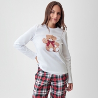 Пижама женская (лонгслив и брюки) KAFTAN Сhristmas time размер 48-50