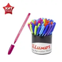 Ручка шариковая Luxor InkGlide 100 Icy синяя, 0,7мм, трехгран, корпус ассорти 16700/50 Tub