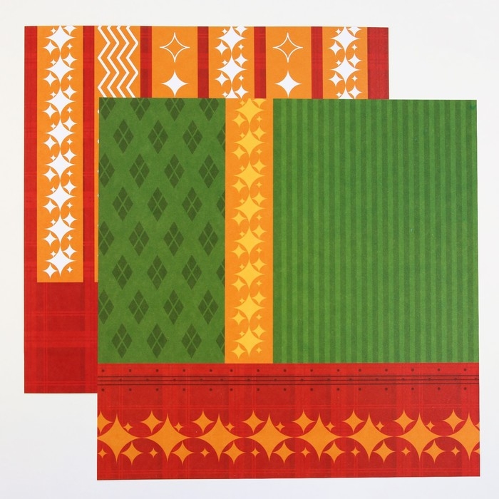 Набор бумаги для скрапбукинга &laquo;Яркая геометрия&raquo;, 12 листов, 30.5 х 30.5 см, 180 г/м&sup2;