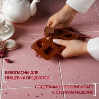 Форма для мармелада Доляна &laquo;Машинки&raquo;, силикон, 21&times;11 см, 8 ячеек (4,3&times;3,5 см), цвет коричневый