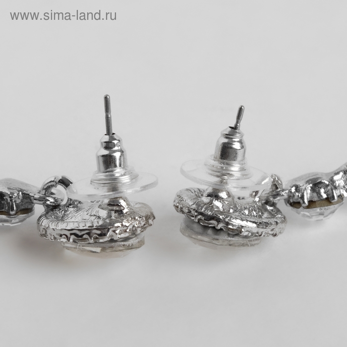 Серьги висячие со стразами «Свидание» клинок, цвет белый в серебре,10 см Серьги висячие со стразами «Свидание» клинок, цвет белый в серебре,10 см