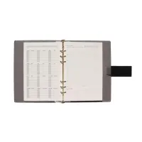 Органайзер на кольцах, А5, с хлястиком, 80л, линия, к/зам, Черный