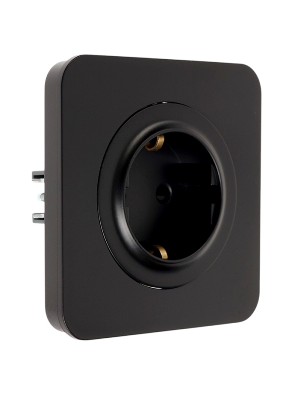 Розетка одноместная, серия Розетка одноместная, серия "Circular", 16 А, скрытая, с з/к, черная
