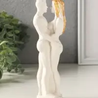 Фигурка гипс &laquo;Парочка&raquo;, 16&times;5 см, белый с позолотой
