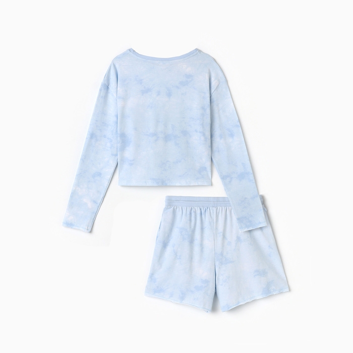 Костюм женский (лонгслив и шорты) KAFTAN р. 40-42, голубой