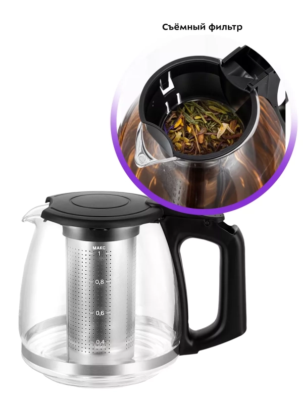Чайный набор чайник электрический КТ-6609 - 1.7 л