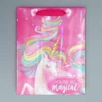 Пакет подарочный ламинированный, упаковка, &laquo;Единорог&raquo;, MS 18 х 23 х 10 см