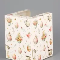 Коробка подарочная пасхальная с окном &laquo;Пасхальное чаепитие&raquo; 9.5&times;9.5&times;12.5 см
