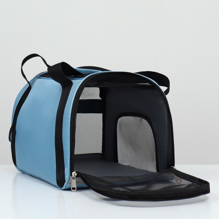 Сумка-переноска сетчатая,53 х 26 х 34 см, голубая