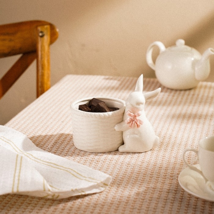 Конфетница SL Home &laquo;Лесные кролики&raquo;, 15&times;9&times;12,5 см, цвет белый