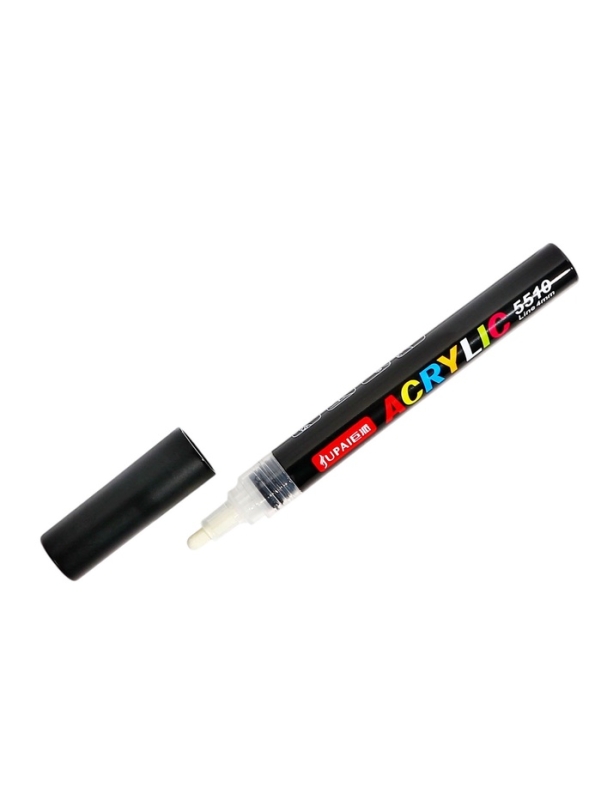 Набор маркеров акриловых 2 штуки, черный/белый, пулевидный наконечник 4мм