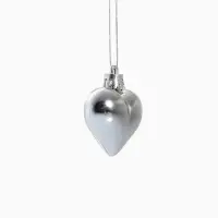 Набор украшений пластик 12 шт "Праздничный хоровод" 4 см, серебро