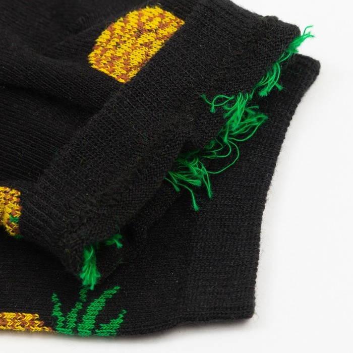 Носки женские &laquo;Ананас&raquo;, цвет чёрный, размер 23-25