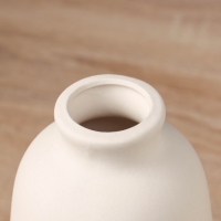 Ваза керамика настольная "Хайди" классик, 14,5х8,5 см, бело-розовый