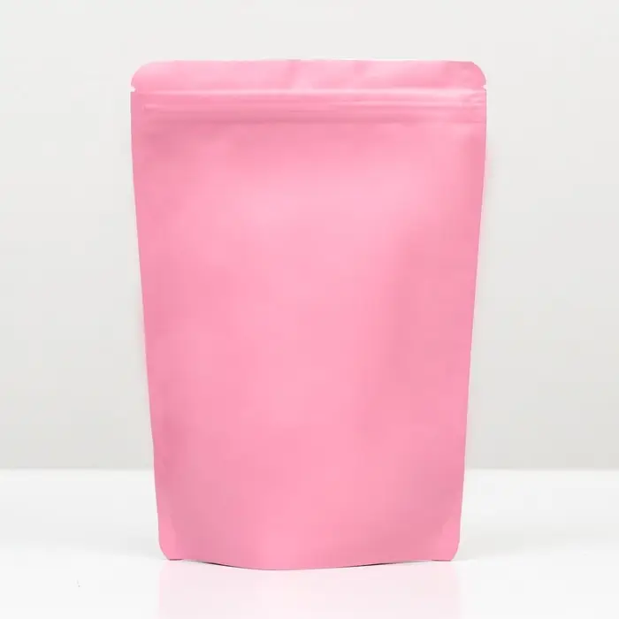 Пакет дой-пак, матовый, розовый с окном, 14&times;20&times;4 см