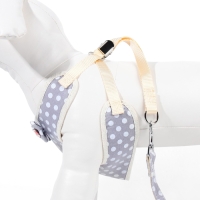 Комплект с мягкой шлейкой "Горох", размер L, поводок 120 х 1,5 см, ОГ 42-76 см, серый Комплект с мягкой шлейкой "Горох", размер L, поводок 120 х 1,5 см, ОГ 42-76 см, серый