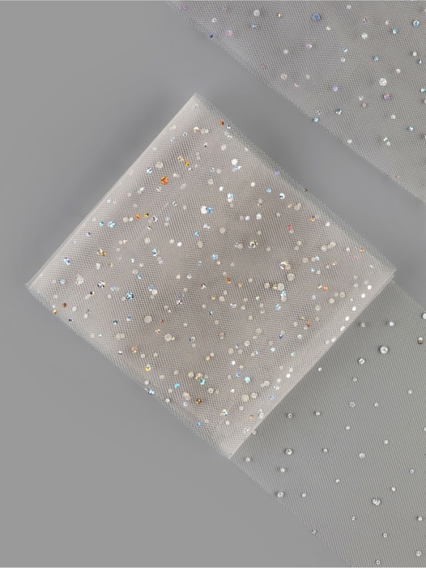 Фатин с блёстками, 15 см, 23 &plusmn; 1 м, 11 &plusmn; 1 г/кв.м, цвет бежевый №37