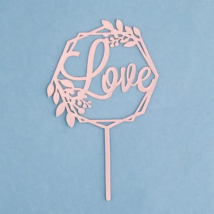 Топпер для торта Love, розовое золото