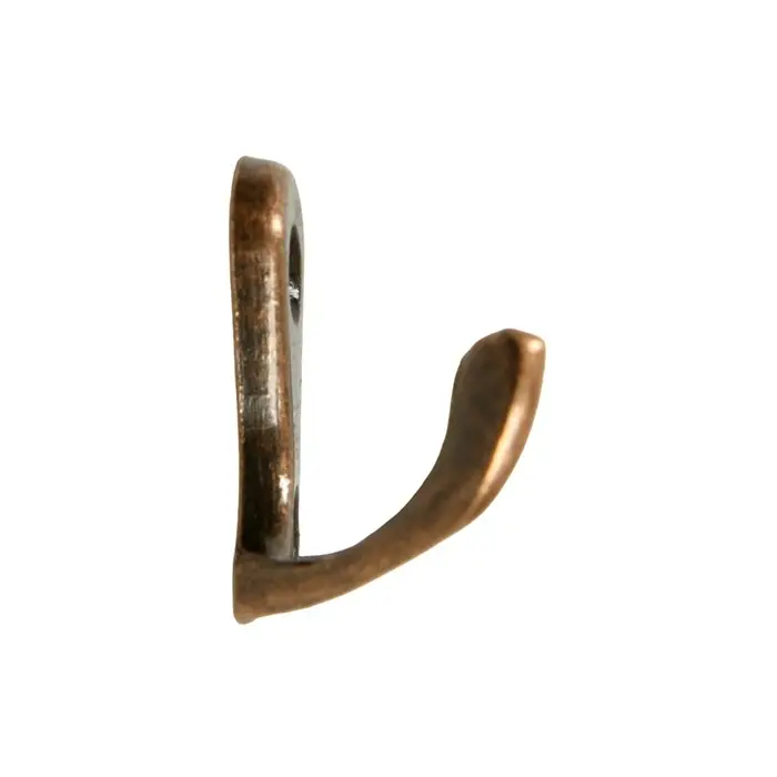 Крючок мебельный ТУНДРА TKd=004, двухрожковый, медь, 200 шт.