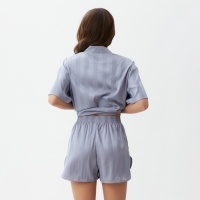 Пижама женская (рубашка и шорты) KAFTAN SILK "Полоска" р.48-50, голубой Пижама женская (рубашка и шорты) KAFTAN SILK "Полоска" р.48-50, голубой