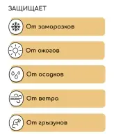 Чехол для растений, на завязках, 60 &times; 56 см, спанбонд с УФ-стабилизатором, плотность 60 г/м&sup2;, МИКС