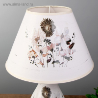 Лампа настольная "Цветочное ассорти" 1xE14 40вт белый-серый 25х25х36 см RISALUX Лампа настольная "Цветочное ассорти" 1xE14 40вт белый-серый 25х25х36 см RISALUX