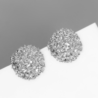 Серьги металл &laquo;Карибы&raquo; круг, цвет серебро