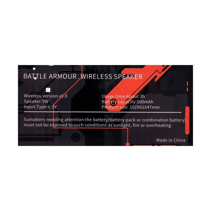 Портативная колонка K08, 5 Вт, прозрачная, подвес, 500 мАч, подсветка, чёрная Портативная колонка K08, 5 Вт, прозрачная, подвес, 500 мАч, подсветка, чёрная