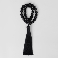 Чётки мусульманские шар №10 «Агат чёрный» 35 бусин с перемычками Чётки мусульманские шар №10 «Агат чёрный» 35 бусин с перемычками